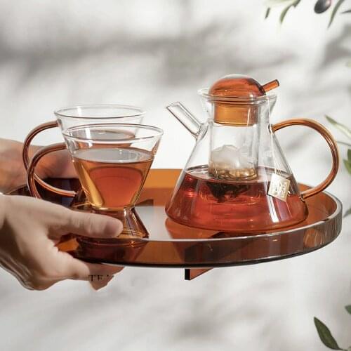 Nordic high color teapot heat resistant glass creative tea set teacup kung fu tea set Teaware Sets tea pot and cup set