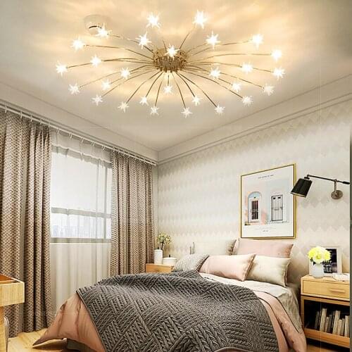 Modern LED bedroom kitchen childrens room designer lighting lamps ice flower glass ceiling lamp MJ62002