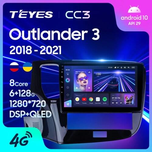 TEYES CC3 For Mitsubishi Outlander 3 III GF0W GF0W GG0W 2018 - 2021 Car Radio Multimedia Video Player Navigation stereo GPS Android 10 No 2din 2 din dvd