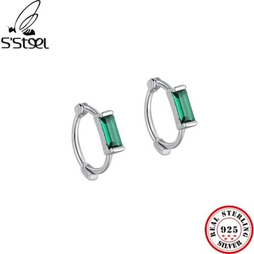 SSTEEL Zircon Hoop Earrings Sterling Silver 925 Gift For Women Earings Party 2021 Trend New Earring Accessories For Jewelry