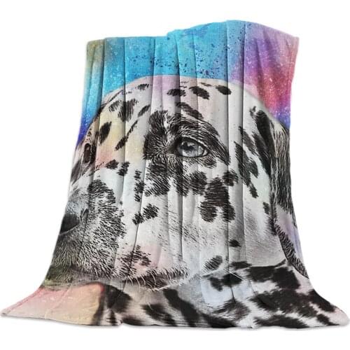 Animal Dog Colorful Texture Throw Blanket Portable Soft Sofa Blanket Warm Microfiber Flannel Blankets for Beds
