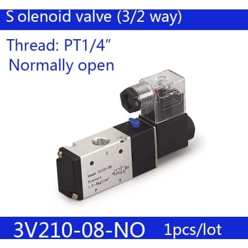 1PCS Free shipping good qualty 3 port 2 position Solenoid Valve 3V210-08-NO normally open,have DC24v,DC12V,AC110V,AC220V