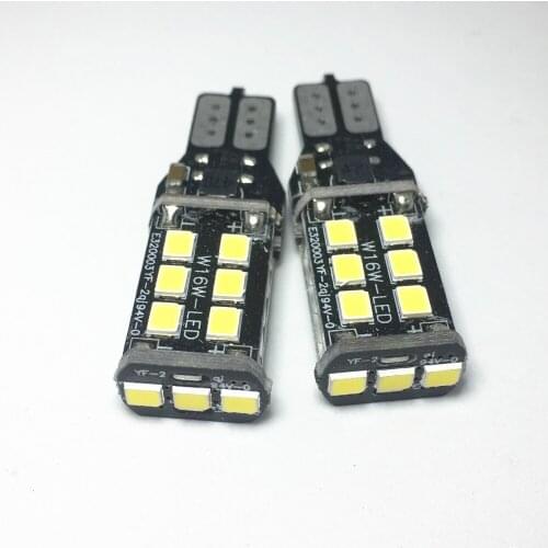 100PCS White Car Styling T15 LED Car Led 15 SMD 2835 W16W Reverse Light New Canbus NO ERROR Back Up Lights Rear Lamp Turn Bulb