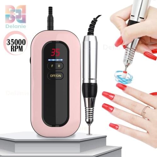 35000RPM Portable Rechargeable Electric Nail Drill Machine Manicure Set Device Pedicure Kit Electric File Gel Nail Art Tool