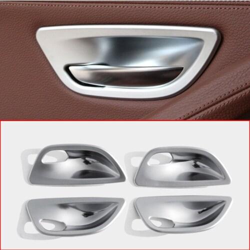 4PCS ABS Car Interior Door Handle Bowl Cover Trim for BMW 5 Series F10 F18 2011-2017 Car Interior Chrome Accessories