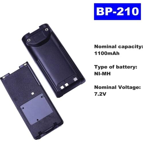 7.2V 1100mAh NI-MH Radio Battery BP-210 For ICOM Walkie Talkie IC-35FI/F21 F3G F218 IC-V8/V81/V82 Two Way Radio