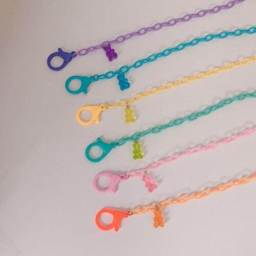 7 Colors Bear Mask Chain for Women Girls Neck Chain Accessories Necklace Strap Holder Jewelry Anti-lost Chain Lanyard for kids