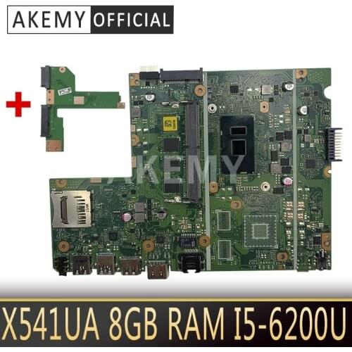 Akemy New! For Asus X541UA X541UAK X541UVK X541UJ X541UV F541U R541U motherboard laptop motherboard 8GB RAM I5-6200U/I5-6198U