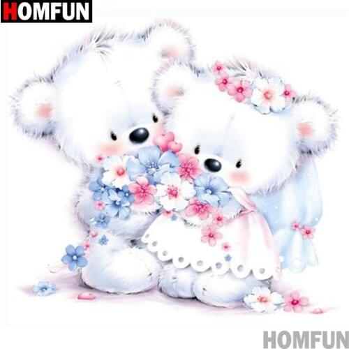 HOMFUN DIY Diamond Painting "Cartoon bear" Full Drill Square Round Diamond Embroidery 5D Cross Stitch Decoration Home A14128