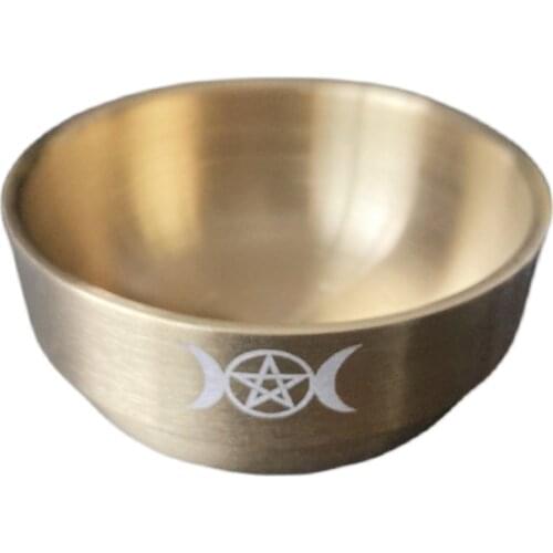 Altar Bowl Ritua Gold Plating Tableware Ceremony Moon Divination Astrological Tool Witchcraft Prop Supplies