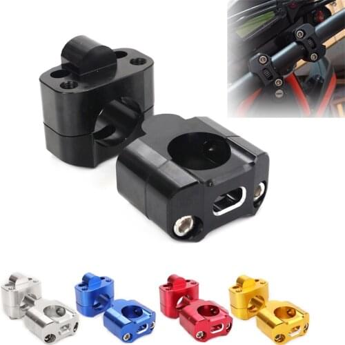 1 pair CNC Aluminum Motorcycle Pit Dirt Bike Handlebar Fat Bar Adapter Handlebar Mount Riser Clamp 7/8" To 1 1/8 22mm To 28mm