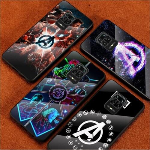 Marvel Avenger A For Xiaomi Redmi Note 10 10S 9T 9S 9 8T 8 7 Phone Case Tempered Glass Hot New Shell Luxury Cove