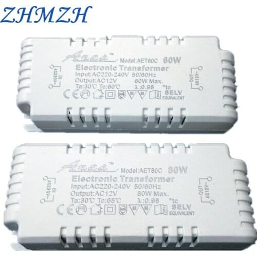 Dimmable AC220V to 12V Electronic Transformer 60W 80W 105W Power Supply For G4/G5.3 Quartz Lamp Halogen Lamp Crystal Lamp CE