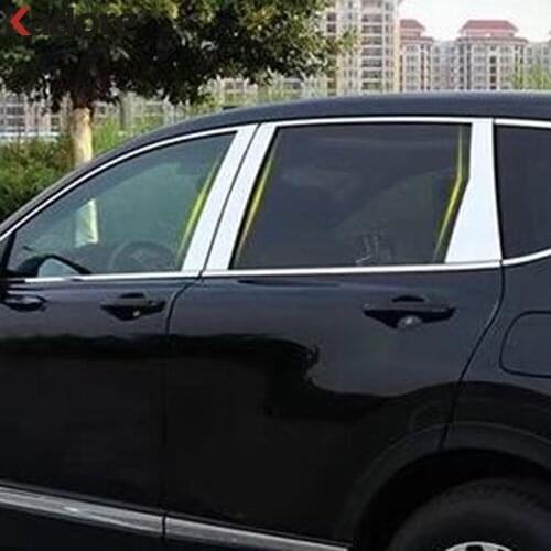For Honda CRV CR-V 2017 2018 2019 Stainless Steel Window Center Pillar Cover Trim Post Strip Stickers Car Styling Accessories
