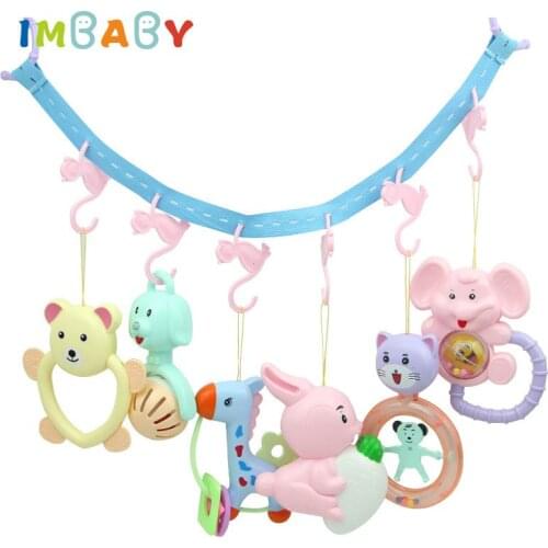IMBABY Hooks for Stroller Hook Infant Crib Hook Toy for Newborns Rattle Baby Toys for Stroller Baby Toys Stroller Accessories