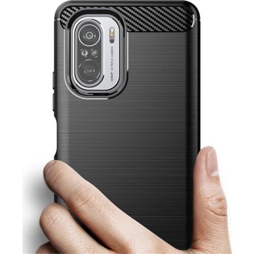 Brushed Carbon Fiber Silicone Case for Xiaomi POCO F3 5G X3 NFC X 3 Pocophone X3 Pro F 3 Anti-Slip Mobile Phone Cover