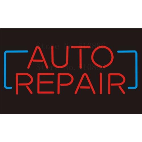 Custom NEON Sign Board Auto Repair Car vehicle Glass Tube Beer Bar Club Display Store Shop Light Signboard Signage Signs 17*14"