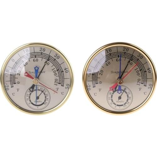 2021 NEW No Battery 5" Min Max Thermometer Hygrometer Wall Mount Wall Hang Analog Indoor Outdoor Anti Rain Temperature Humidity