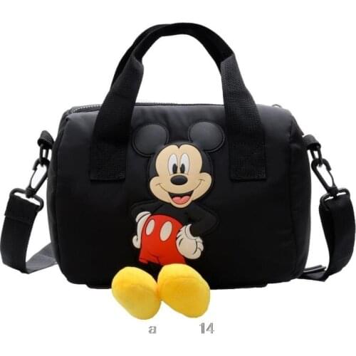 New Disney Mickey Mouse Cartoon Girl Handbag Children Storage Bag Girls Cartoon Mickey Minnie Mouse Bowling Bag Shoulder Bags