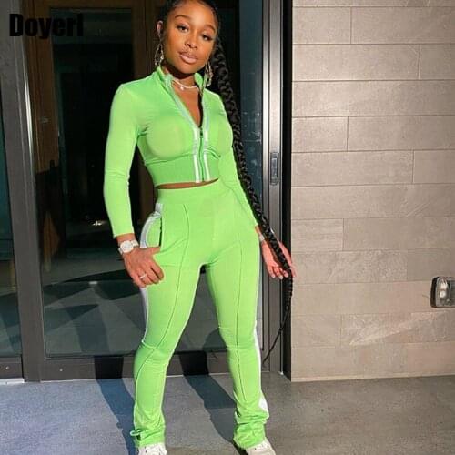 Autumn Two Piece Tracksuit for Women Jacket Tops and Long Pants Set Sweat Suits 2 Piece Outfits Sportwear Joggers Women Set 2020
