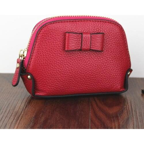 Conch Shell Shape Excellent Leather Lady Wallets Cash Small Changes Storage Bag For Cards Female Elegant Bowknot Little Handbags