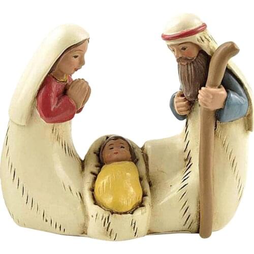 Resin Christmas Crib Figures Christ Ornament Statue Desktop Tabletop Crafts