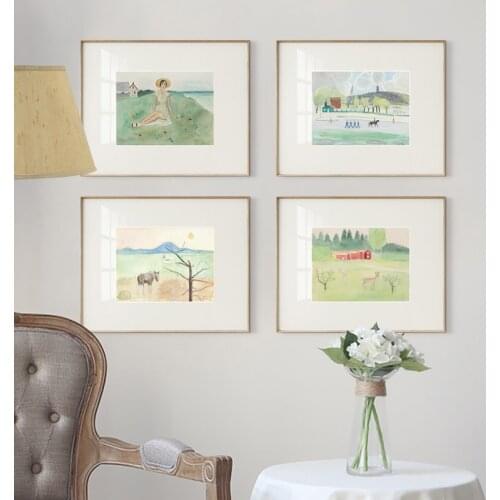 Seasons Natural Landscape England Canvas oil Painting Style Poster Wall Art Pictures For Living Room Bedroom Dining Unique Decor