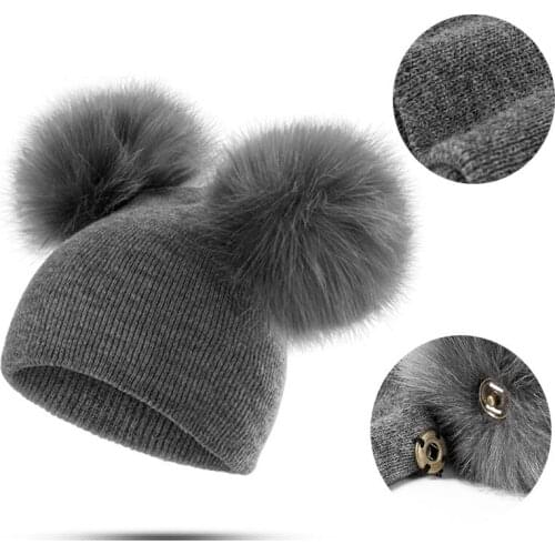 Lovely Big Pompom Baby Hat Winter Warm Knitted Newborn Bonnet Infant Beanie Cap for Girl Boys Kids Headwear