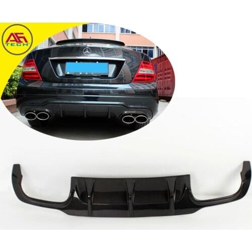 AGenuine 100% real Carbon fiber rear bumper lip car rear bumper diffuser for Mercedes-Benz C class c63 AMG W204 2012 up