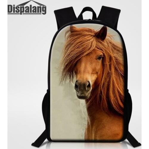 Dispalang Horse Printing Men Women Backpack Animal School Backpack for Teens Girls Childrens School Bags for Teenagers Mochila