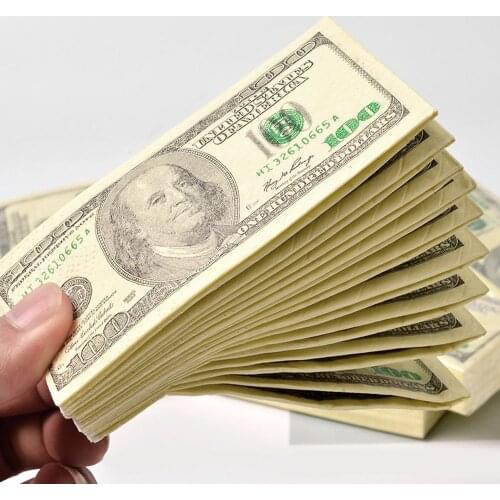 9pcs/set Dollars Napkin Fake Money Towel Decorative Napkins Disposable Birthday Decoration Party Creative Gift