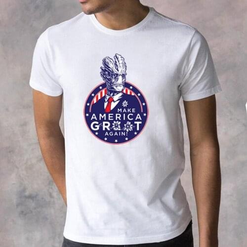Make Americe Groot Again! Letter Printed Man T Shirt Cute Groot Retro Gamer Milky Way Guardian Cartoon Tops Casual Summer Tee