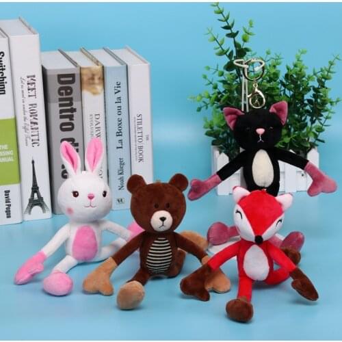 1PC Cute Yoga Piggy/Rabbit/Fox/Cat/Bear Plush Toy Soft Stuffed Animals Teddy Bear Dolls Bag Keychain Car Pendant Girls Gifts