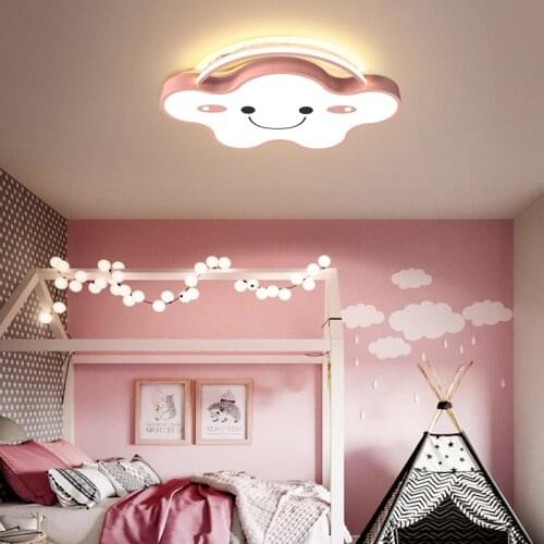LED Ceiling Light For Children Baby Bedroom White Pink Blue colordimmable Lamp Lighting Lamparas Luminaria avize