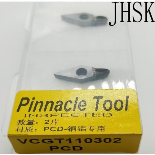2pcs VCGT110302 110304 16040 160404 160408 PCD Diamond Inserts Turning Inserts CNC Grooving Lathe Cutter