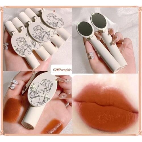 2 In 1 Lip Glaze & Blush Velvet Matte Lip Glaze Lipstick Long Lasting Non-marking Lipstick Lip Glaze With Mirror Hot TSLM1