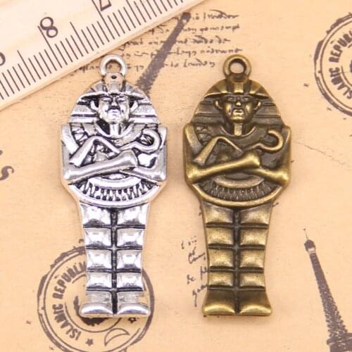 6pcs Charms egyptian mummy sarcophagus 45x18mm Antique Pendants,Vintage Tibetan Silver Jewelry,DIY for bracelet necklace