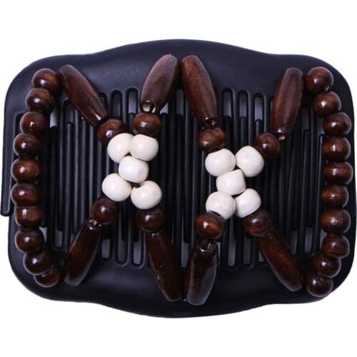 2x African Hair Combs Pearls Double Hair Comb Clip Double Comb Clips