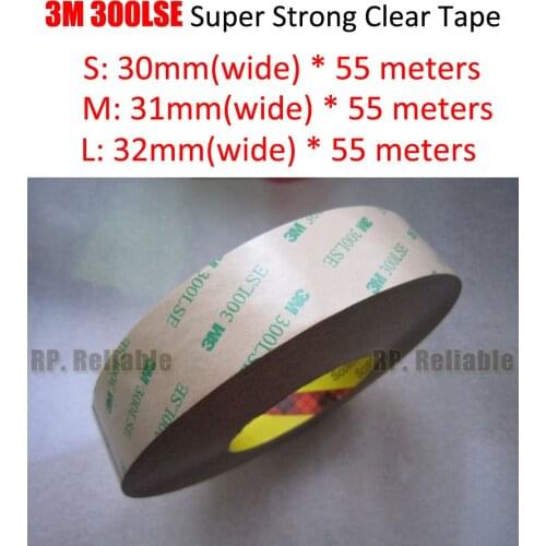 30mm or (31mm/32mm)* 55M 3M 9495LE 300LSE PET Clear Strong Adhesive 2 Side Sticky for Tablet Pad Phone LCD Windows Display Mount