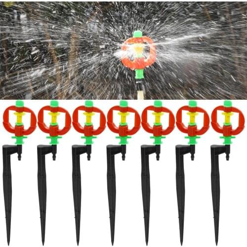 KESLA 5PCS Micro Rotating Sprinkler 360 Degree Spinning Spayer w/ Stake Garden Dirp Irrigation 4/7mm 1/4'' hose Watering Nozzle