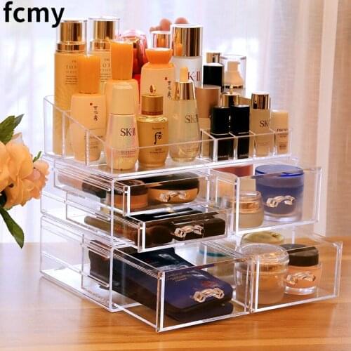 Acrylic Multifunction Stationery Organizer Clear Jewelry Storage Box Cosmetic Dust-proof Storage Box Art Supplies Organizer