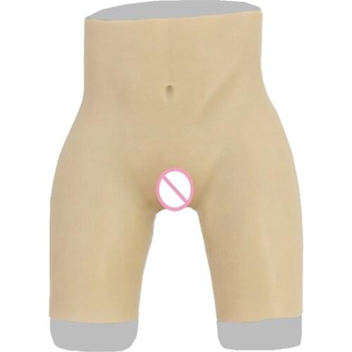 Big Hip Enhancer Fake Vagina Boxer Vagina Insertable with Anal Tube Catheter for Crossdresser Transgender Ajusen