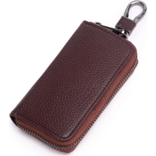 Key case Leather Keychain Unisex Car Key Wallet Housekeeper Key Case multifunction Key Package Bag Waist hanged key holder bag
