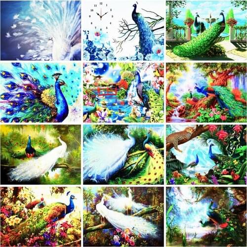 EverShine Diamond Painting Peacock Cross Stitch Diamond Embroidery Sale Animals Bead Picture Kits Handicraft Art Home decor