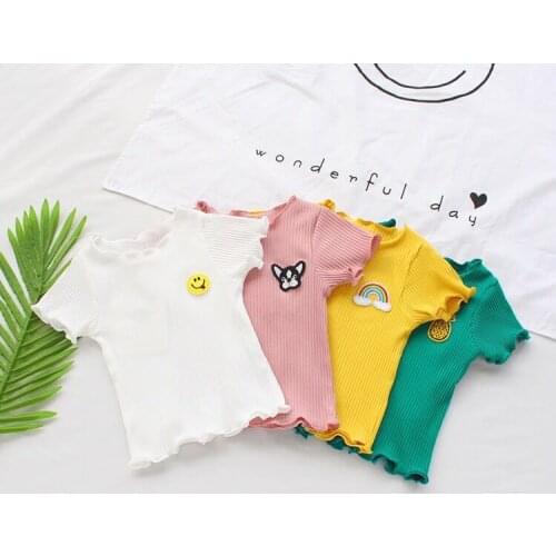 Baby Girl Short Sleeves T Shirt 2019 Summer New Toddler Rainbow T-shirt Clothes Kids Top Tees Little Girls Clothing Girls Tops