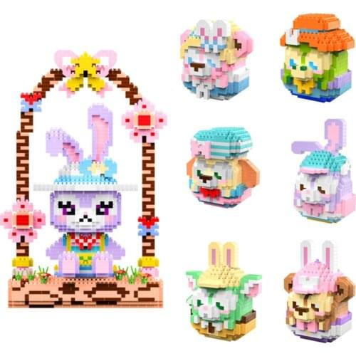 HC Mini Blocks Cute Cartoon Rabbit Figures Anime Collection Building Toy Juguetes for Kids Gift Girl Present Birthday 9098