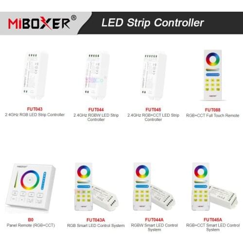 Miboxer RGB/RGBW/RGB+CCT LED Strip Controller Touch Panel 2.4G Remote turn off light timing Lamp Tape Dimmer DC12V 24V Max15A