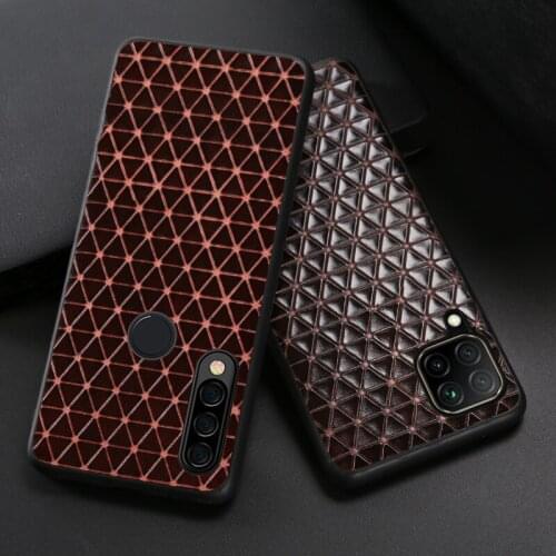Leather Phone Case For Huawei P40 Lite P30 P20 Mate 30 Nova 5T P Smatr Honor 8X Max 9X 10 Lite 10i 20 Pro 20i Triangle Texture