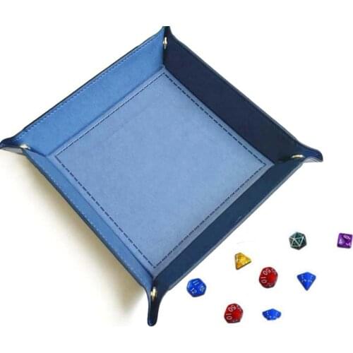 Creative PU Leather Jewelry Valet Folding Tray Key Wallet Coin Organizer Desktop Sundries Bins Serving Tray