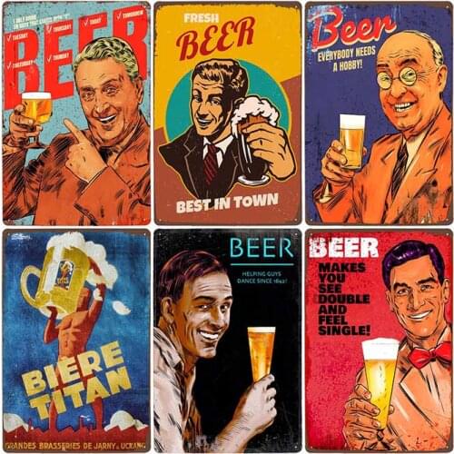 Craft Beer Metal Tin Sign Alcohol Painting Bar Pub Club Poster Plaque Plate Vintage Wall Decoration Home Decor 20x30cm